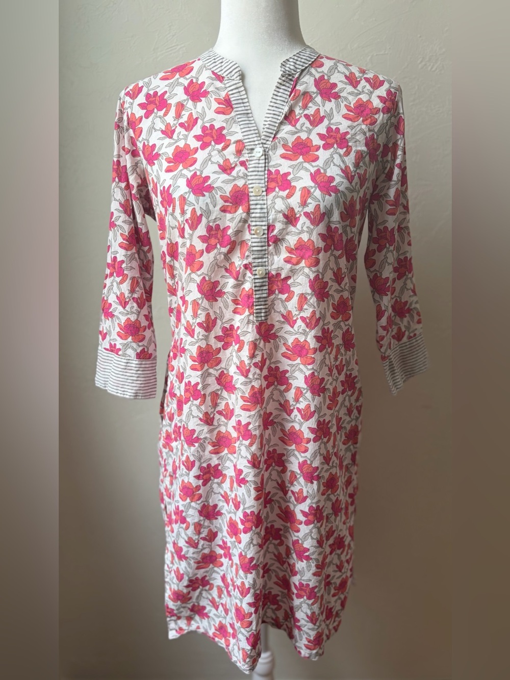 UTSA by Westside Floral Cotton Kurta Tunic Top Pink Small